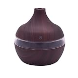 Nadition Essential Oil Diffuser 300ml Ultrasonic Humidifier Purifier LED Essential Oil Diffuser 7 Color Changing (Brown, Free)