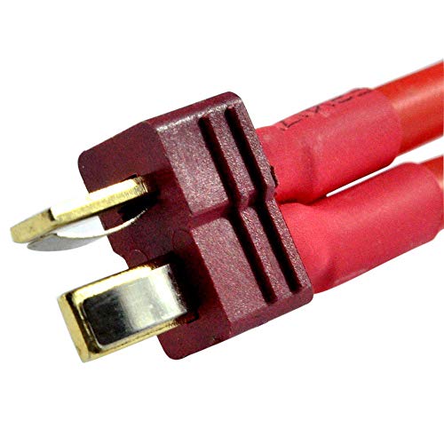 HRB 2PCS Deans T Plug Series Connector Cable Serial 1 Female to 2 Male Deans Connector Adapter Y Wire Style for RC Lipo Battery
