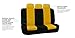 FH Group FB050115 + F14407 Full Set Flat Cloth Car Seat Covers with Premium Carpet Floor Mats, Yellow/Black- Fit Most Car, Truck, SUV, or Van