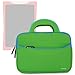 Evecase Slim Handle Carrying Portfolio Neoprene Sleeve Case Bag Compatible with nabi DreamTab HD8 with WiFi 8-inch Touchscreen Tablet PC - Green