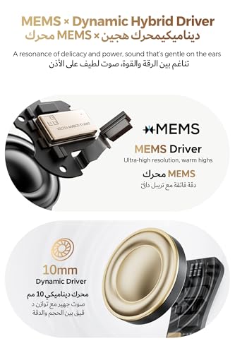 SoundPEATS Air5 Pro+ Hifi Wireless Earbuds with 55dB Adaptive Hybrid ANC, xMEMS & Aptos Class-H Amplifier, LDAC & aptX Lossless Bluetooth Earphones, Hi-Res Audio, Qualcomm Snapdragon Sound, APP