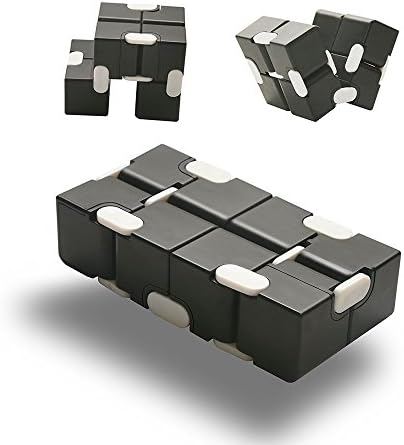Infinity Fidget Cube - Aisuo Magic Cube Turns Quicker and Super Durable, Anxiety Relieving Toy for Children and Adults (Black)