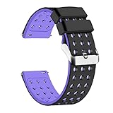 Lwsengme Silicone Quick Release - Choose Color & Width (18mm, 20mm,22mm) - Soft Rubber Watch Bands (Black/Purple, 20mm)