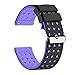 Lwsengme Silicone Quick Release - Choose Color & Width (18mm, 20mm,22mm) - Soft Rubber Watch Bands (Black/Purple, 20mm)