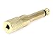 Monoprice Metal 6.35mm (1/4 Inch) Mono Plug to 3.5mm Stereo Jack Adaptor - Gold Plated