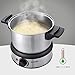 Aicok Stainless Steel Fondue Pot 1500W Fast Heating Up, Nonstick Interior for Easy Cleanup, 8 Colored Forks