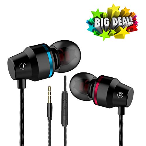 Earbuds Ear Buds in Ear Headphones Wired Earphones with Microphone Mic Stereo and Volume Control Waterproof Wired Earphone Compatible with Mp3 Players Tablet Laptop 3.5mm