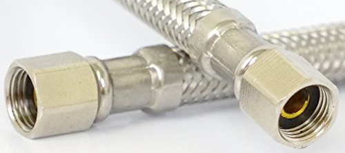 LASCO 10-0958 20-Foot Ice Maker Water Supply Line, Braided Stainless Steel, X 1/4-Inch Female Compression, 1-Pack