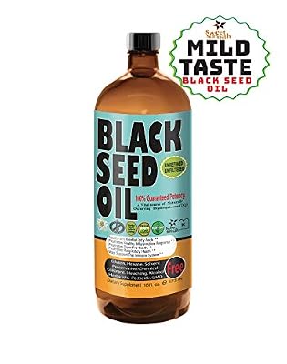 Premium Black Seed Oil Cold Pressed - Glass Bottle - 16 oz by Sweet Sunnah Black Cumin Seed Oil from 100% Genuine Nigella Sativa