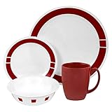 Corelle Livingware 16-Piece Dinnerware Set, Service for 4, Urban Red