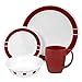 Corelle Livingware 16-Piece Dinnerware Set, Service for 4, Urban Red