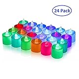 Color Changing Candles Two Dozen Pack - Midafon 24 Pcs LED Flameless Candles Color Changing Votive Candles Flickering Tealight Candles Battery Operated