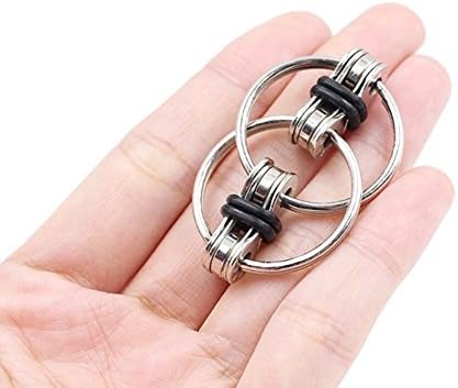 Fidgey Co –Fidget Keychain, bicycle chain, pocket sized, silent fidget toy - PERFECT FOR CLASS AND MEETINGS! Random Colors