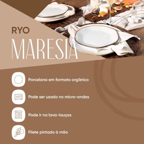 Aparelho de Jantar e Chá 22 Peças Oxford Ryo Maresia