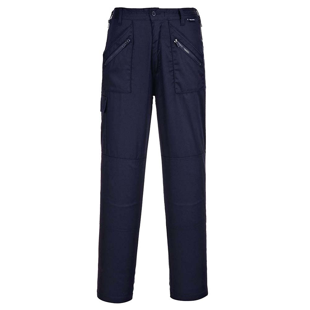 Portwest S687 Womens Work Trousers Lightweight Multi-Functional Polycotton Fit Zip with Knee Pad Pockets Improved Fit Workwear Site Pants Industrial Utility Machine Washable, Navy, Large