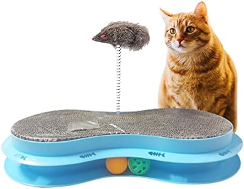 PRISME Cat Toy - Pet Kitten Track Ball Bell Disc Mouse Doll Spring Plate  Interactive Toy for Outdoor Indoor (BLUE) price in Saudi Arabia | Amazon  Saudi Arabia | kanbkam