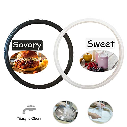 Nice-Components Silicone Lid Cover InstanPot Accessories, Silicone Sealing Rings 8 Quart (2 Ring(Clear Black)+lid, 8 Quart) - Thumbnail 2