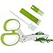 Multipurpose Herb Scissors and Stripper Set - Kale and Herb Razor Stripping Tool, 5 Blade Herb Shears with Cover,Cleaning Comb and Brush - Cutter, Chopper, Mincer for Herb by Oojdzoo