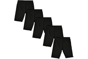 MISS POPULAR Girls 5-Pack Biker Shorts Cotton Spandex Elastic Waistband | Dance, Gymnastics.