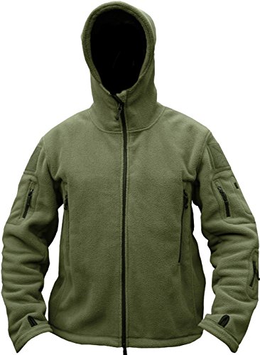 TACVASEN Herren Fleecejacke Military Outdoor Winddichte Jacke mit Kapuze – Bild 3
