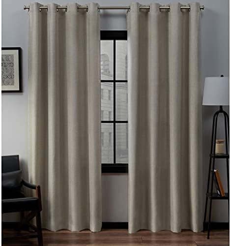 Exclusive Home Curtains Loha Linen Grommet Top Curtain Panel Pair 52x96 Natural