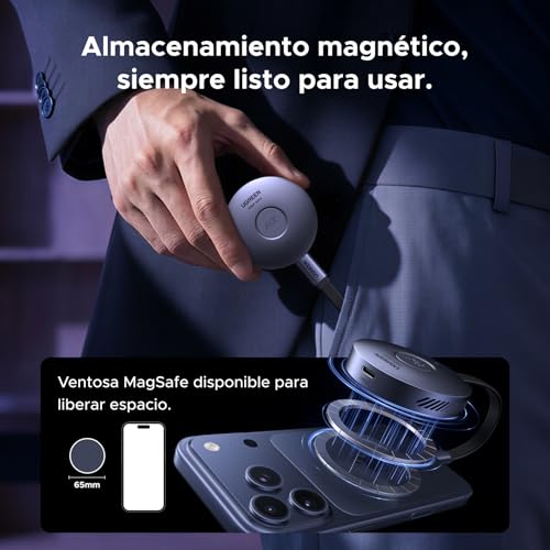 UGREEN Transmisor Receptor Inalámbrico Magnético Portátil USB-C a HDMI, Transmisión 5G de 1080P a 60 Hz, Compatible con Smartphones, Tablets, Portátiles y PC a TV, Monitores y Proyectores (50M/164ft)