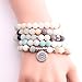 GVUSMIL 8mm 108 Mala Beads Wrap Bracelet Necklace for Yoga Charm Bracelet Natural Gemstone Jewelry for Women Men