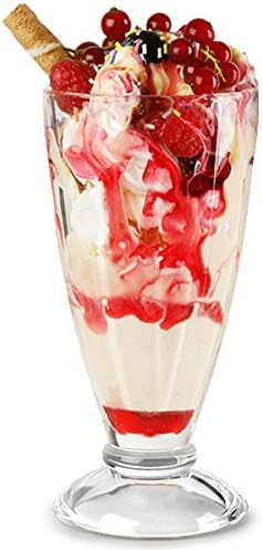 Genware Knickerbocker Glory Glasses 12oz / 345ml - Set of 6 | Dessert Glasses, Sundae Glass, Milkshake Glass, Ice Cream Dish