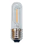 Fulight Decorative LED Filament Bulb T10-1W (15W Equivalent), Soft White 2700K, E26 Medium Base - to Replace A15 Appliance Fan Bulb