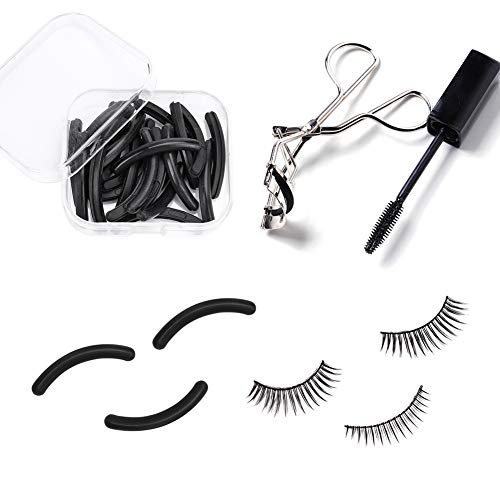Bkpearl 72 Piece Eyelash Curler Pads, Silicone Curler Refill Pads Replacement Pads with Clear Storage Box for Universal Eyelash Curler