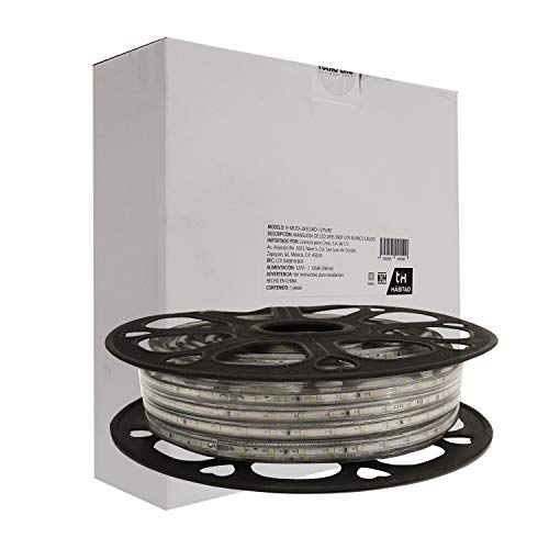Tecnolite Aplicaciones-Tlapps. Manguera plana de LED para exterior 127V,IP65 en tonos blanco calido y luz de dia Garantia 2 años (Blanco Cálido 3528SMD)