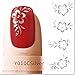 Nicedeco Beautiful & Fun & Colorful & Fashion Nail Stickers/Tattoo/Decal Water Transfer Stickers Silver Hibiscus Flower & Leaves
