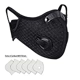 VTER Face Breathing Mask - With Valves & Carbon N99 Filters - Washable Face Mouth Cover (Mask & Filter)