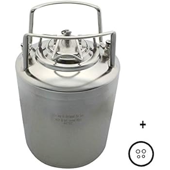 304 Stainless Steel 2.65 Gallon Mini Ball Lock Keg,Beer barrel with ball lock post System For HomeBrewing Beer Brewing,Strap Handle(10L(2.65 Gallon))