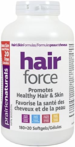 Prairie Naturals Hair Force, hair & skin formulas, 180+20 softgels (Bonus)