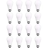 TCP RLVA6027ND16 60 Watt Equivalent LED Light Bulbs 9W Energy Efficient Non-Dimmable A19 Shape E26 Medium Base, 16 Pack, Soft White, Lamps