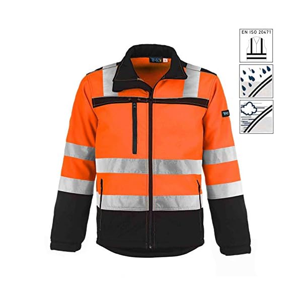 TMGÂ® Warnschutzjacke fÃ¼r Herren | strapazierfÃ¤hig | gefÃ¼tterte Arbeitsjacke Klasse 2 – Bild 3