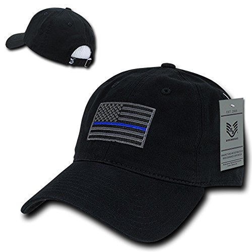 American Flag Embroidered Washed Cotton Baseball Cap - Black TBL