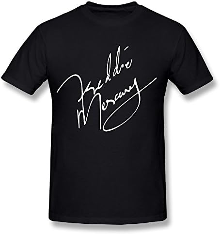 Freddie Mercury Autograph Sign Words Graphic T Shirt Printing Short Sleeve