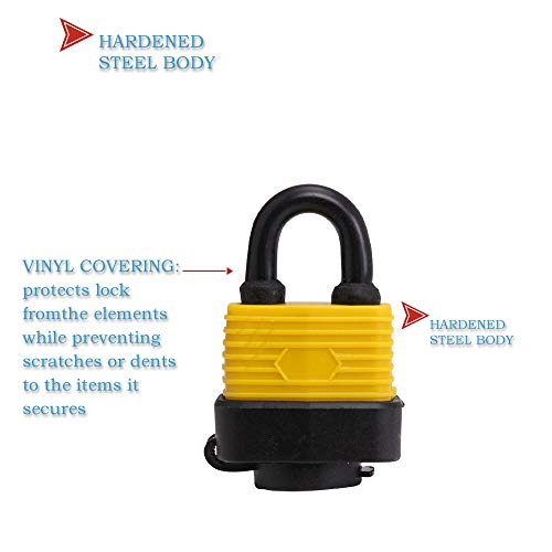 Set of 8 Keyed Alike Laminated Weatherproof Padlock，Weather Resistant