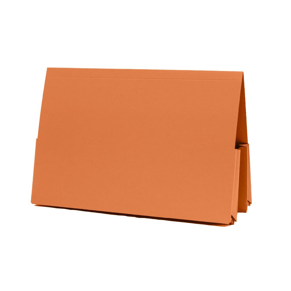 Exacompta Guildhall Double Pocket Legal Wallet, 315gsm, Foolscap - Orange, Pack of 25