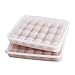 Boseen Egg Holder for Refrigerator, Deviled Egg Containers Large Plastic Egg Tray Carrier for Fridge Kitchen Egg Storage Compact Stackable Durable Clear with Lid Fits 48 Eggs 2 Pack