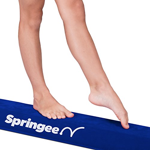 Springee 10ft Balance Beam - Extra Firm - Suede Folding Gymnastics Beam for Home - Blue