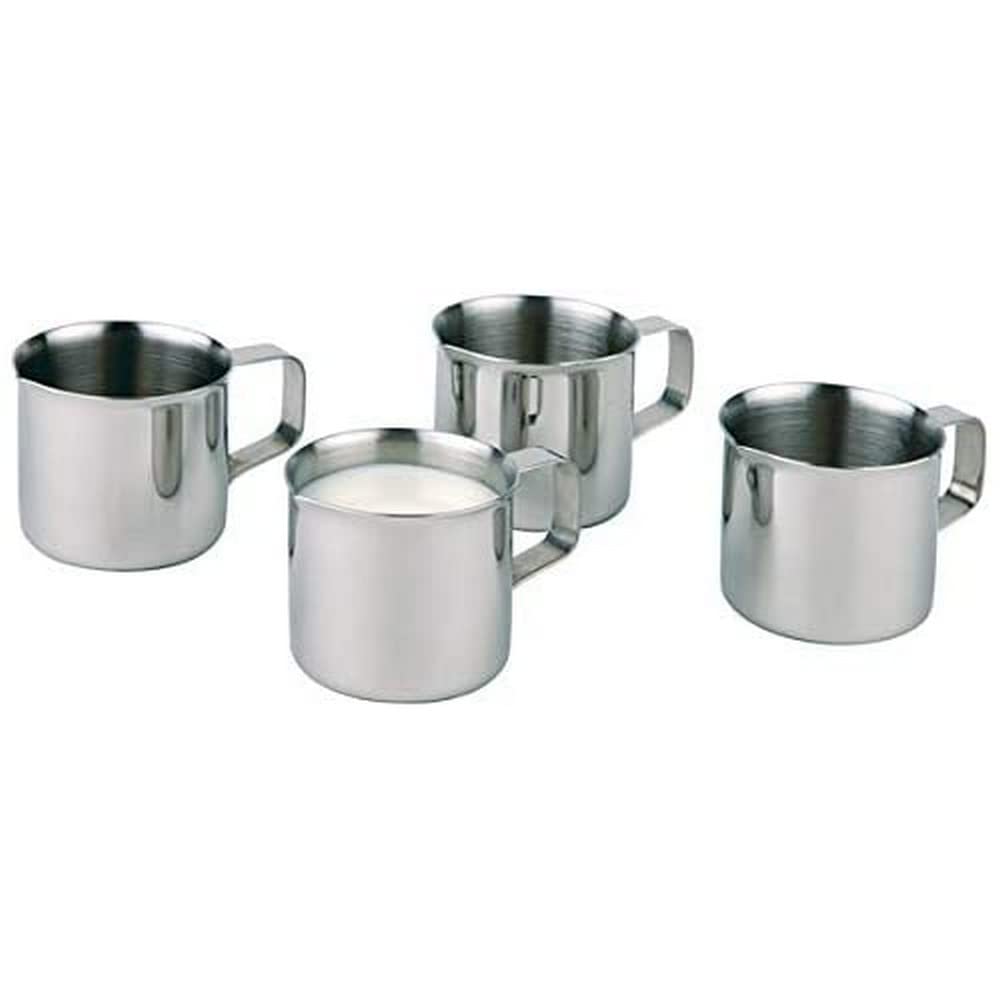 APS Milk jug Set of 4, Small jugs for Coffee Cream/Milk, Cream jug, Capacity 25 ml, Stainless Steel Item: Ø 3.5 cm, H: 3.5 cm