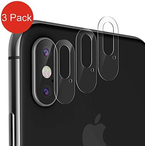 Klearlook Camera Lens Protector Compatible with iPhone X/iPhone XS/iPhone XS Max,(3 Pack) Ultra Clear/Thin Tempered Glass Camera Lens Cover Full Transparency/Scratch-Protection for iPhone X/XS/XS Max