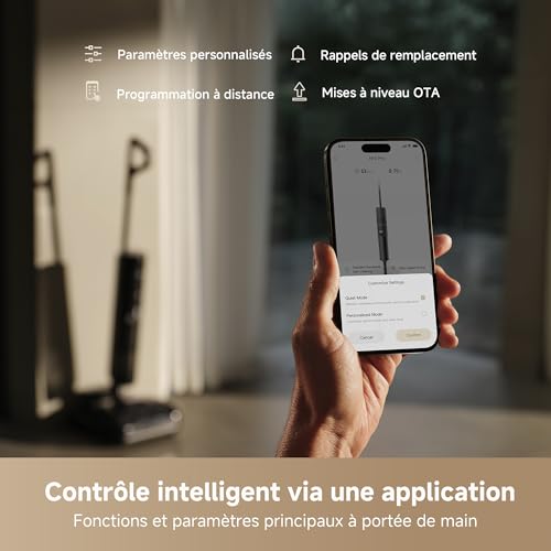 H15 Pro Aspirateur Laveur, Bras robotisé AI DescendReach, Triple arête, 21 000 Pa, antinœuds, Lavage Brosse immersif 100°C, séchage 5 Min 90°C, contrôle par Application, portée à Plat 180°