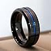 LOVERSRING His and Her Rings Bridal Sets His Hers Black Gold Plated Blue Sapphire Stainless Steel Wedding Ring Band Set