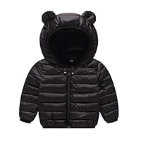 JIEEN Baby Boys Girls Lightweight Warm Down Cotton Coat for Age 0-3 Years Old (XXL, Black)