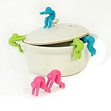 HuaYang Creative Kitchen Tool Gadget Pot Spill-proof Lid Stand Heat Resistant Holder New(Color: Blue)