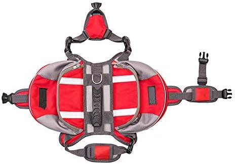 犬のバックパック 正規品送料無料 色 ハイキング 旅行 ウォーキング キャンプのトレーニングのための調節可能な犬サドルバッグクイックリリースペットバックパック ポータブル犬バックパック ビューティー 赤 シューズ バッグ サイズ 車 バイク S 100 品質